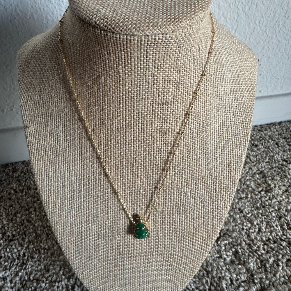 Holiday Tree Gold short Pendant Necklace